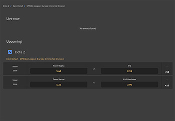 Arcanebet interface example screenshot